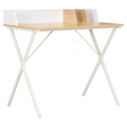 VidaXL Escritorio 80x50x84cm Blanco/Natural