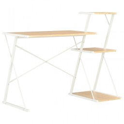VidaXL Escritorio con Estantería 116x50x93cm Roble/Blanco