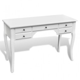 VidaXL Escritorio Francés de Madera con Patas Curvadas y 5 Cajones