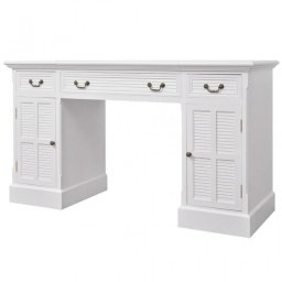 VidaXL Escritorio de Pedestal Doble Blanco 140x48x80cm
