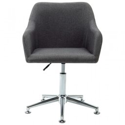 VidaXL Silla de Oficina Giratoria Tela Gris Oscuro