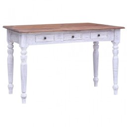 VidaXL Escritorio con Cajones de Madera Reciclada 117x57x75cm Blanco