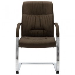 VidaXL Silla de Oficina Voladiza de Tela Marrón