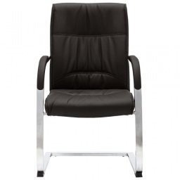 VidaXL Silla de Oficina Voladiza de Cuero Sintético Negra