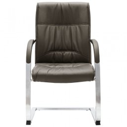 VidaXL Silla de Oficina Voladiza de Cuero Sintético Gris