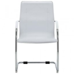 VdaXL Silla de Oficina Voladiza de Cuero Sintético Blanco