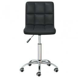 VidaXL Silla de Oficina Giratoria de Cuero Sintético Negro