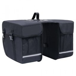 VidaXL Alforja Doble para Bicicleta 35L Negro
