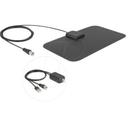 DELOCK 12085 - Antena DAB+ DVB-T2 conector F, montaje adhesivo