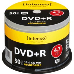 DVD+R4,7 INT50 - Intenso DVD+R 4,7GB, caja de 50