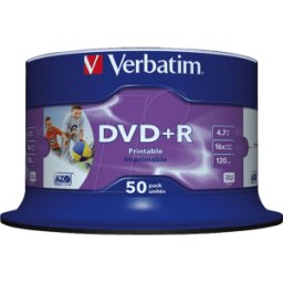 DVD+R4,7 VER50PN - Verbatim DVD+R 4,7GB, 50, Inkjet printtable