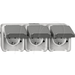 MERTEN EL ME 23908029 - Aquastar, toma de corriente, triple, horizontal, gris claro
