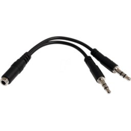 STARTECH.COM ST MUYHSFMM - Cable de auriculares, 2x conector de 3,5 mm a acoplamiento, 0,15