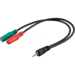 GOOBAY AVK 432 - Cable de audio, conector jack de 3,5 mm a 2 adaptadores, 0,3 m