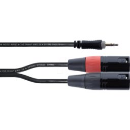CORDIAL EY 1,5 WMM - Cable adaptador en Y, 2x conector XLR de 3 pines > 3,5 mm mono j