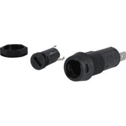 SCHURTER SCH 31010210 - Portafusibles para 5 x 20 mm, 250 V, 10 A, negro