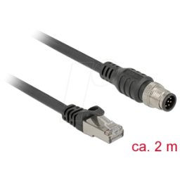 DELOCK 84923 - Cable RJ45 conector > conector M12 de 2 m