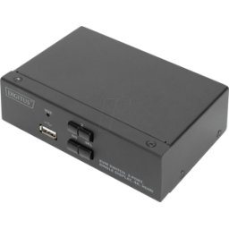 DIGITUS DIGI DS-12870 - Conmutador KVM, 2 puertos, pantalla única, 4K, HDMI