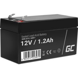 GREEN CELL GC AGM17 1.2AH - Batería de plomo-vellón, AGM, 12V, 1.2 Ah