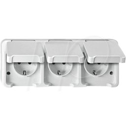 MERTEN EL ME 23908019 - Aquastar, toma de corriente, triple, horizontal, blanco polar