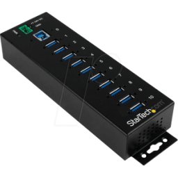 STARTECH.COM ST 1030USBM - USB 3,0 10 puertos de metal hub, industrial con protecció