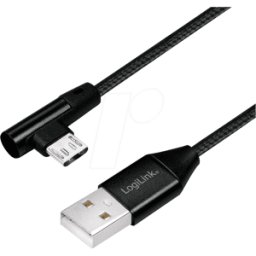 LOGILINK CU0142 - Cable de carga y sincronización, USB-a -> micro-B, 1,0 m,
