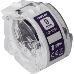BROTHER BRO CZ-1001 - Rollo de etiquetas de color, blanco, 9 mm