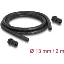 DELOCK 60462 - Funda protectora de cable de 2 m x 13 mm con juego de conector P