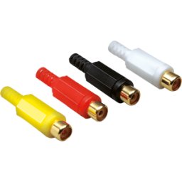 BKL 0105008/T - Acoplamiento RCA, codificación de color blanco, contactos