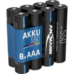 ANSMANN ANS 1321-0007 - Batería NiMH, AAA (Micro), 550 mAh, paquete de 8