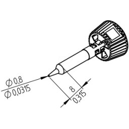 ERSA 0142PDLF08 - Punta para soldar ERSADUR, punta para lápiz de 0,8 mm