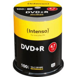 DVD+R4,7 INT100 - Intenso DVD+R 4,7GB, caja de 100