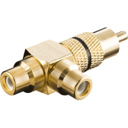 FREI CS-2B SW - Conector macho RCA a 2 conectores hembra RCA, chapado en oro