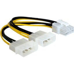 DELOCK 82397 - Conector macho Molex 2x 4 pines > 8 pines PCI Express, 15 cm