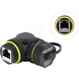 DELOCK 87407 - Conector de cable, CAT.6, tapa de 90°, IP68