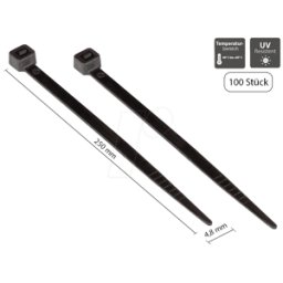 GOOD CONNECTIONS GC KAB-25S48 - Bridas para cables, resistentes a los rayos UV, 250 mm, negras 1