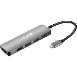 SANDBERG 136-32 - USB 3,0 Hub 5 puertos, USB-C a 1x USB 3,0, 2x USB 2,0, 1x HDMI,