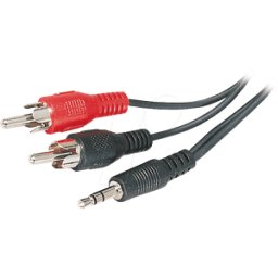 FREI AVK 118-1500 - Cable de audio, conector jack de 3,5 mm a 2 conectores RCA, 15 m