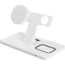 FIXED FIXMPOS-WH - Cargador Qi, MagSafe, 15 W, 3 en 1, para Apple, blanco