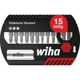 WIHA 39060 - Juego de brocas FlipSelector 15 piezas, 25 mm, clip de cintur&oa