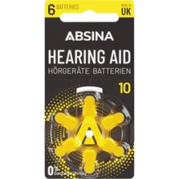 ABSINA AB10 B6 - Batería para audífonos, aire de zinc, 5,80x3,60 mm