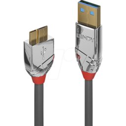LINDY 36656 - Cable USB 3.0, conector macho a macho Micro-B, 0,5 m
