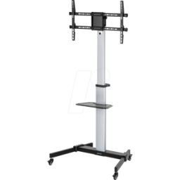 MANHATTAN 462327 - Soporte de TV con ruedas, 37" a 86", máx. 50 kg, plata/ne