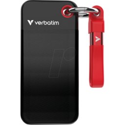 VERBATIM 32192 - Verbatim Pocket SSD con llavero, 1TB negro/rojo