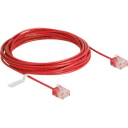 DELOCK 80820 - Cable de red RJ45 Cat.6 UTP Ultra Slim 5 m rojo con enchufes cor