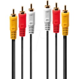 LINDY 35690 - Cable de audio y vídeo RCA, 3 conectores RCA, 1,0 m