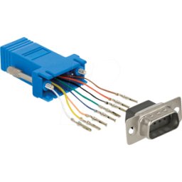 DELOCK 66167 - Adaptador Sub-D 9Pin St > RJ45 Bu. Kit de montaje azul