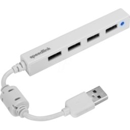SPEEDLINK SL-140000-WE - Hub USB 2,0 / 5 Gb/s, 4 puertos, blanco