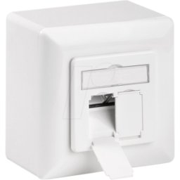 GOOBAY 68572 - Zócalo de red, CAT.6a, 2x RJ45, montado en superficie, bl