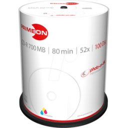 PRIMEON PRIM 2761106 - CD-R 80min/700MB, cakebox de 100 piezas